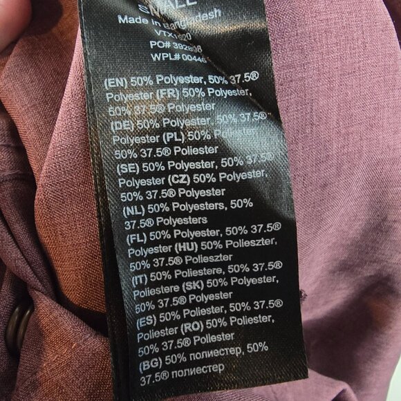 Vertx Tactical Shirt Mens Small Snap Button Front Shirt Burgundy Utility Stretch - Picture 7 of 8